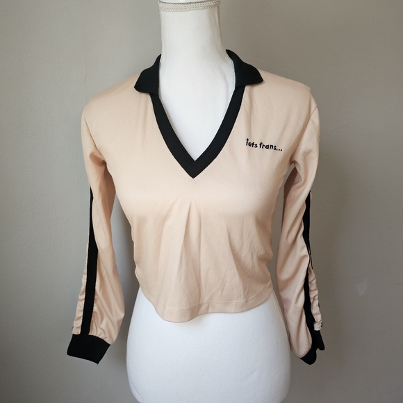 Tops - Urban Outfitters Black And Butter Yellow Jersey With Three Quater Length Sleeves